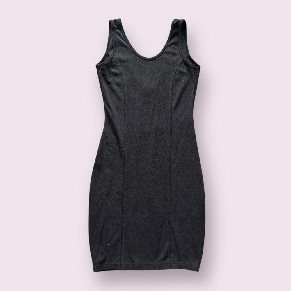 Vintage 90s Black Bodycon Mini Slip Dress by David Benjamin, Goth Grunge Dress - Picture 2 of 7